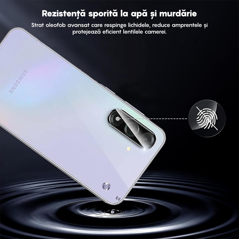 Set 2x Folie Sticla Camera compatibil cu Samsung Galaxy A56/A36, CASEY STUDIOS™ MaxDefense+, Protectie Securizata, Duritate 9H, Full Cover, Anti Zgarieturi, Ultra HD, Protectie Profesionala Camere 3D, Anti Zgarieturi, Anti Socuri
