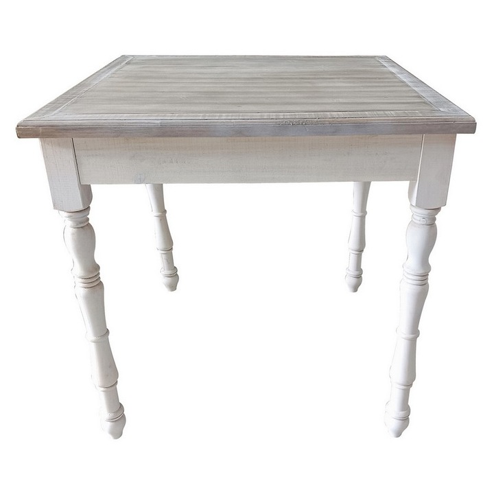 Маса бяло кафяво дърво 80 x 80 x 78 см