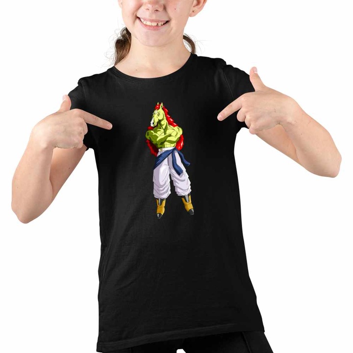 Tricou Copii Fete BoJack Horseman Dragon Ball Z Vegeta, Fekete