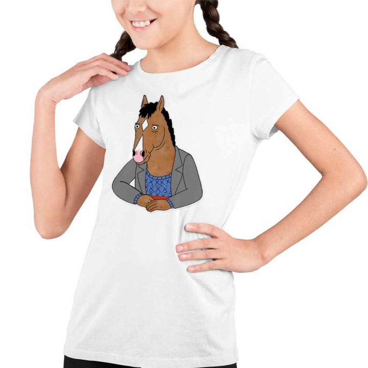 Tricou Copii Fete BoJack Horseman Desene Animate, Fehér