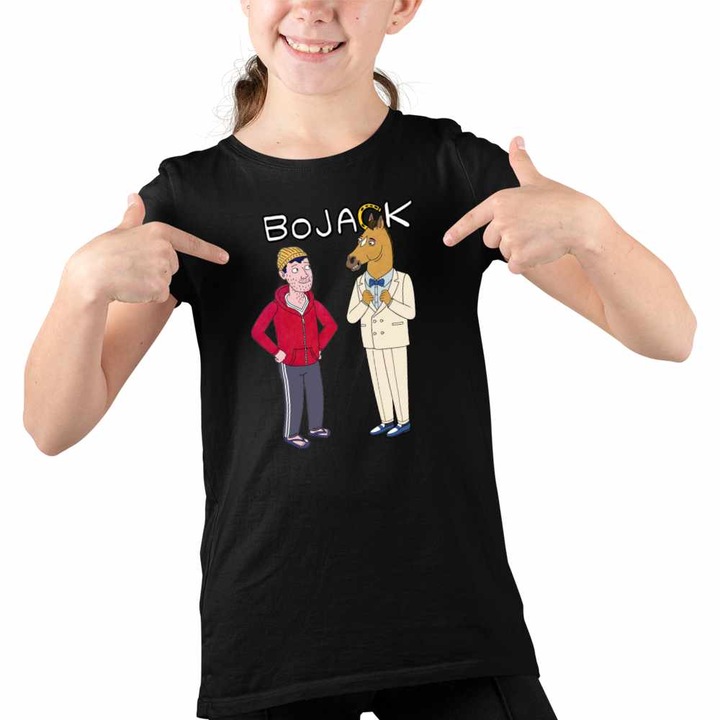 Tricou Copii Fete BoJack Horseman Todd Chavez, Fekete