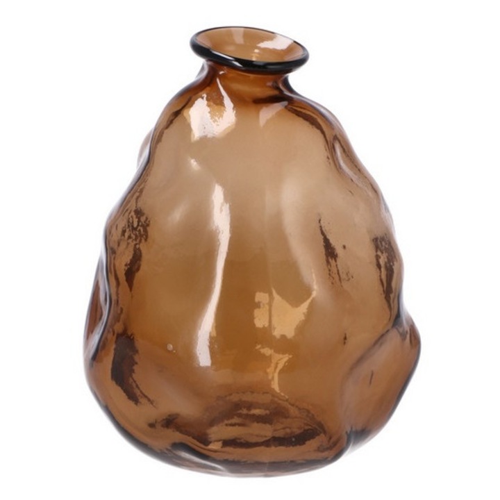Vaza flori sticla maro ambra 20 x 26 cm