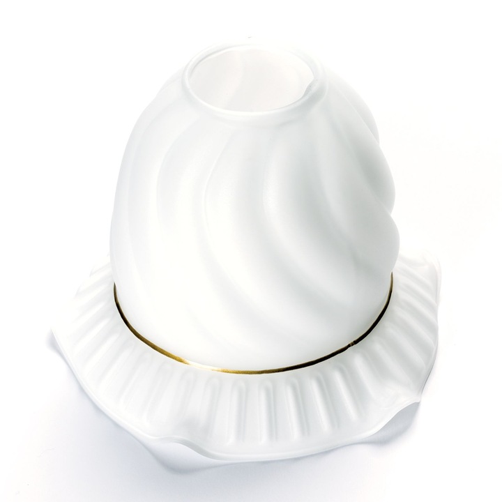 Abajur floral din sticla groasa, Ø 145 mm, finisaj opal mat ORION