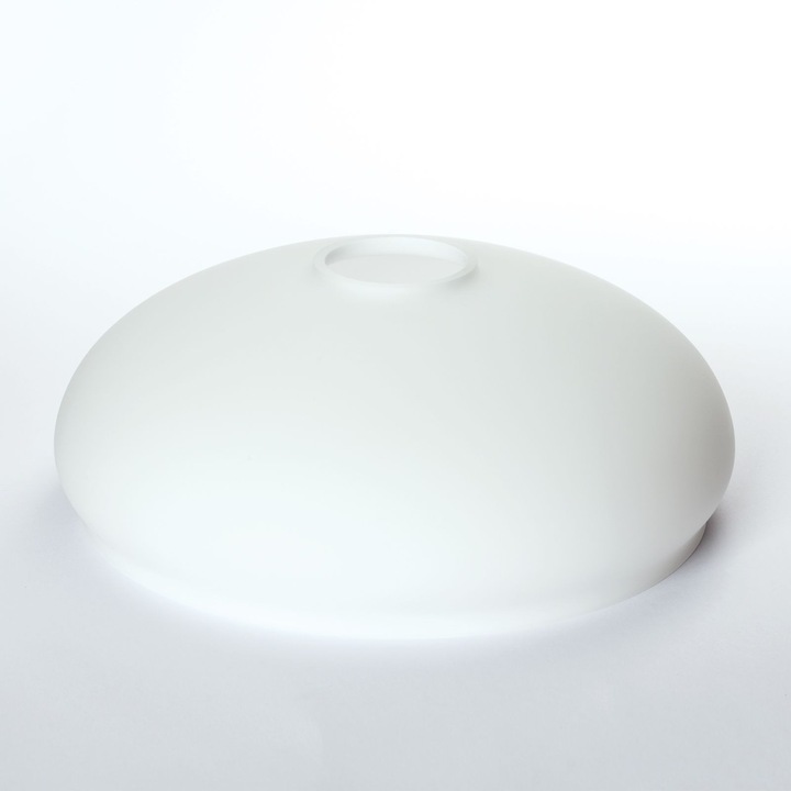 Abajur rotund din sticla groasa LANDHAUS 413, Ø 260 mm, finisaj opal mat fara inel ORION