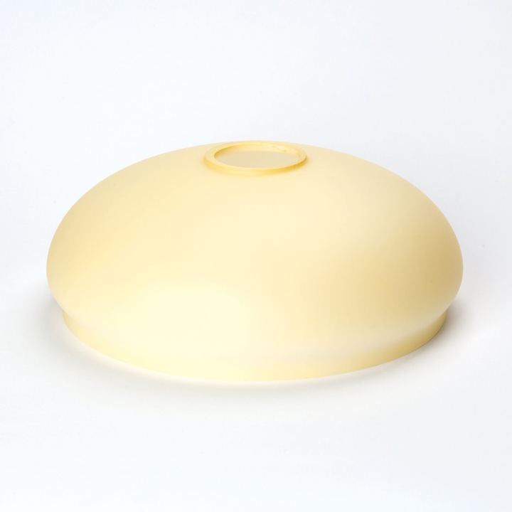 Abajur rotund din sticla groasa LANDHAUS 414, Ø 350 mm, finisaj sampanie mata fara inel ORION