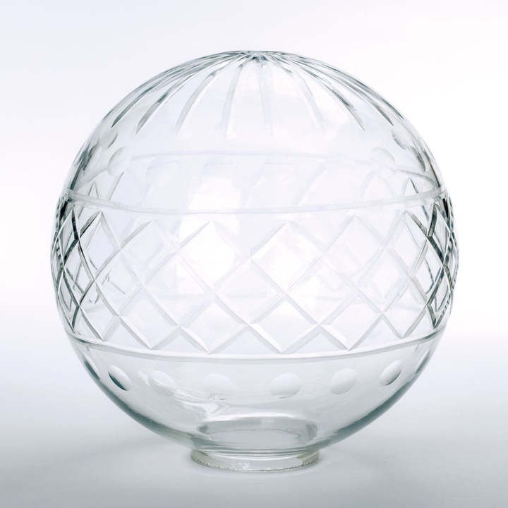 Abajur sferic din sticla decorativa, Ø 150mm, finisaj clar decupat ORION