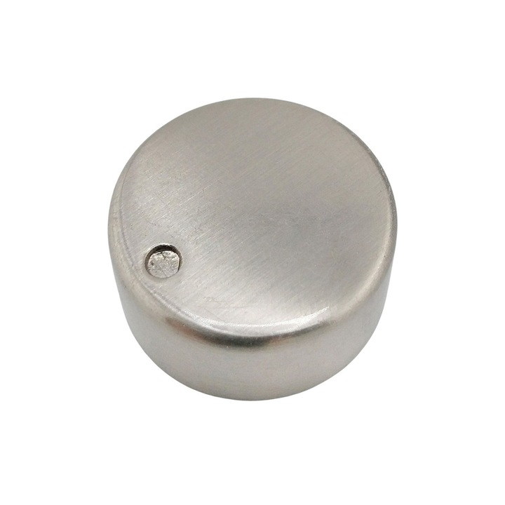 Forgatógomb, szatén króm fém anyag, Ø 20 mm Ø 6 mm tengelyhez, magasság 10 mm ORION