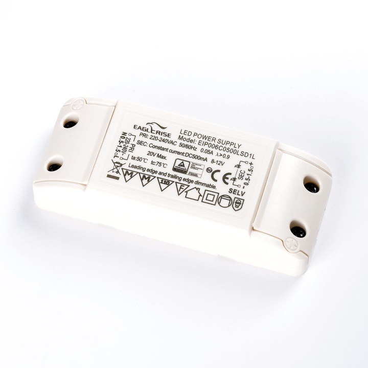 Driver 6e EAGLERISE ELP006C0500LSD1 6W 8-12V, fara reglarea intensitatii luminoase, Lungime 105 mm, latime 43 mm, inaltime 24 mm ORION