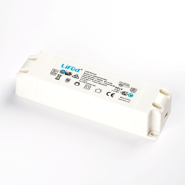 Driver 30h LIFUD LF-GIR030YI0700H 30W 700mA 27-42V, fara reglarea intensitatii luminoase, Lungime 146 mm, latime 44 mm, inaltime 30 mm ORION