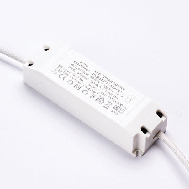 Driver 50b Eaglerise EIP050C0900L1 50.4W 900mA 33.5-56V, fara reglarea intensitatii luminoase, Lungime 142 mm, latime 45 mm, inaltime 30 mm ORION