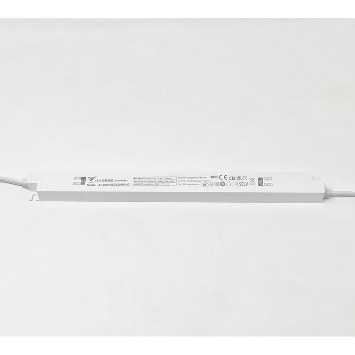 Driver 36h ZENYUAN ZY-MNP036GZS0900-A2, 900mA, 25-40V, 36W, fara reglarea intensitatii luminoase, Lungime 265 mm, latime 22 mm, inaltime 16 mm ORION