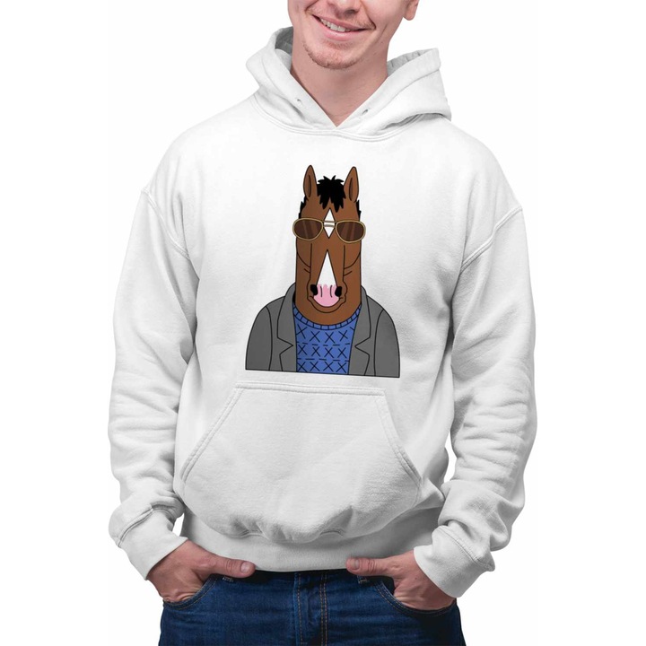 Hanorac Barbati BoJack Horseman Cool CoolTrend, alb, marime 3XL