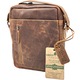 Borseta / Geanta de umar pentru barbati din piele naturala, Greenwood, 20x24x7 cm, Culoare Maro