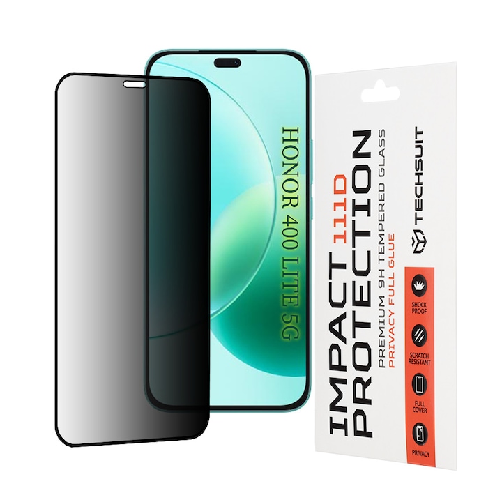 Folie telefon 111D Privacy Full Glue Honor X8b / X8c / 400 Lite Negru