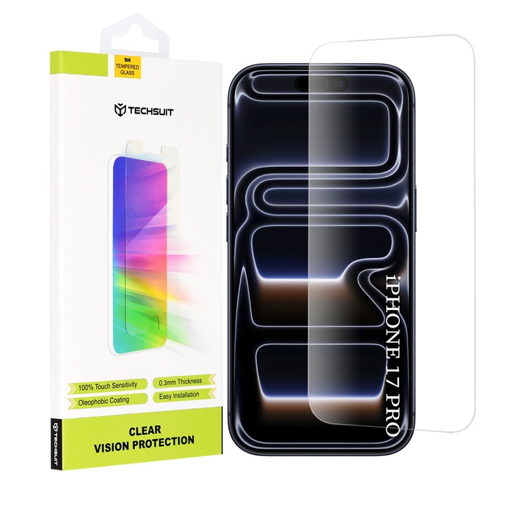 Folie sticla pentru iPhone 17 Pro, Clear Vision Glass, Transparent