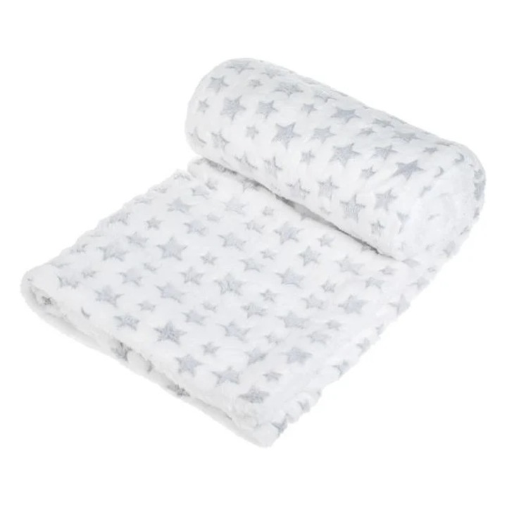 Бебешко одеяло, двустранно, sherpa, 140x110 см, бяло