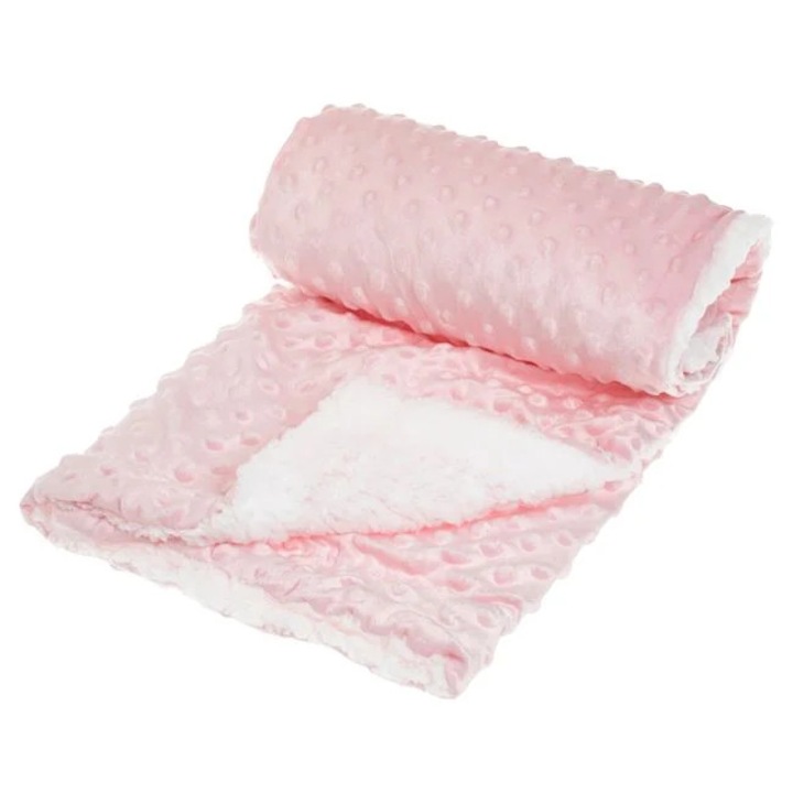 Бебешко одеяло, двустранно, sherpa, 140x100 см, многоцветно