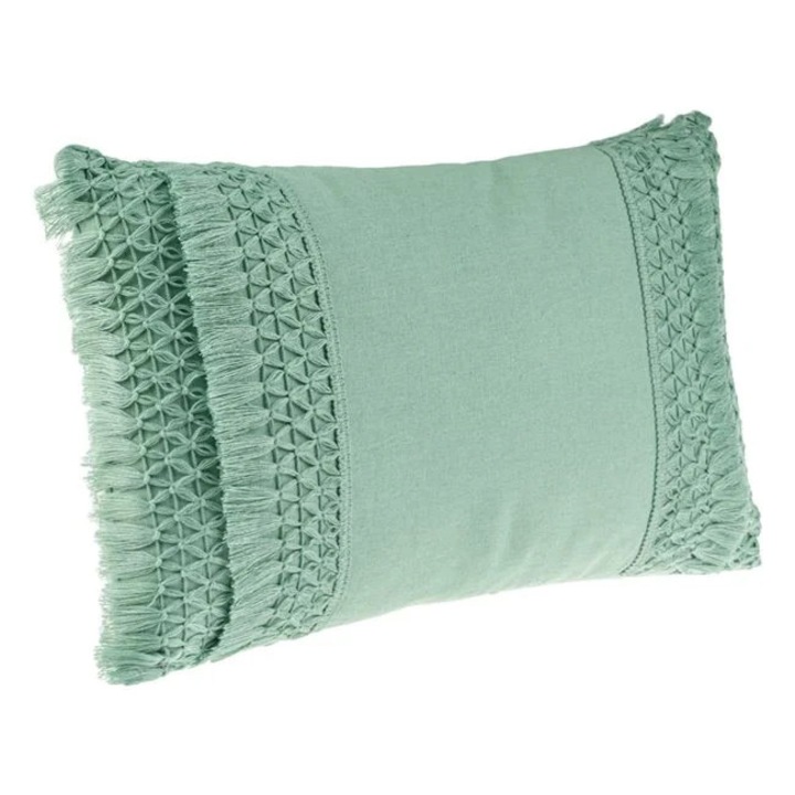 Mentazöld Nyári Párna Makramé Mintával 50x30cm