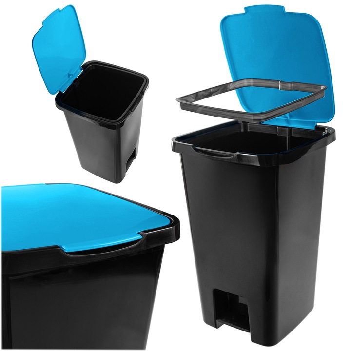 Cos de gunoi cu pedala KADAX 45L, design modern, capacitate mare, multicolor, 37x36,5x55cm