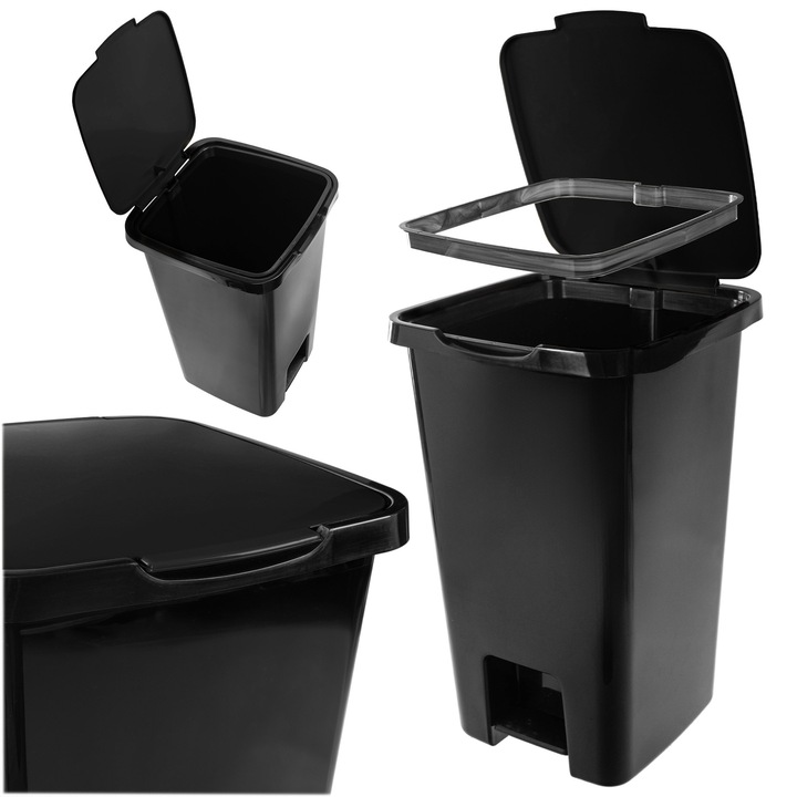 Cos de gunoi cu pedala KADAX 45L, design modern, capacitate mare, multicolor, 37x36,5x55cm