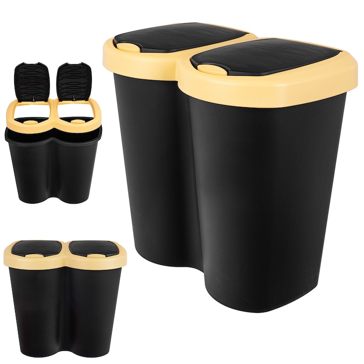 Set de cosuri de gunoi Givry, Kadax, 3 sau 4 bucati, 25L sau 45L, multicolor