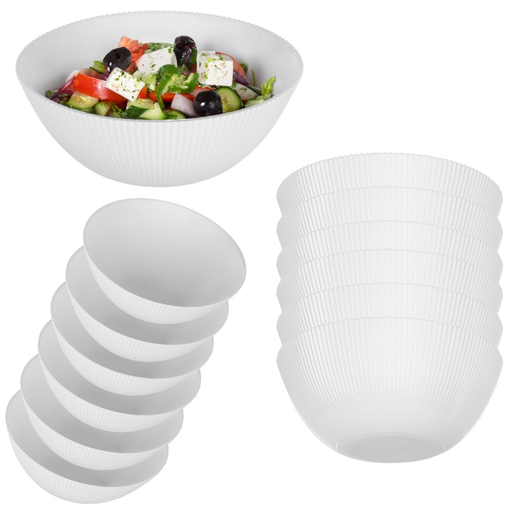 Boluri KADAX set 6 bucati, sticla, 20.3 cm, alb