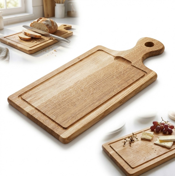 Taietor de bucatarie din lemn de stejar, PEEWIT, 41,5x20x1,7cm, personalizabil