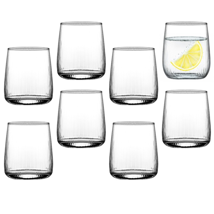 Set pahare KADAX, 6 bucati, 250ml, design elegant, sticla transparenta