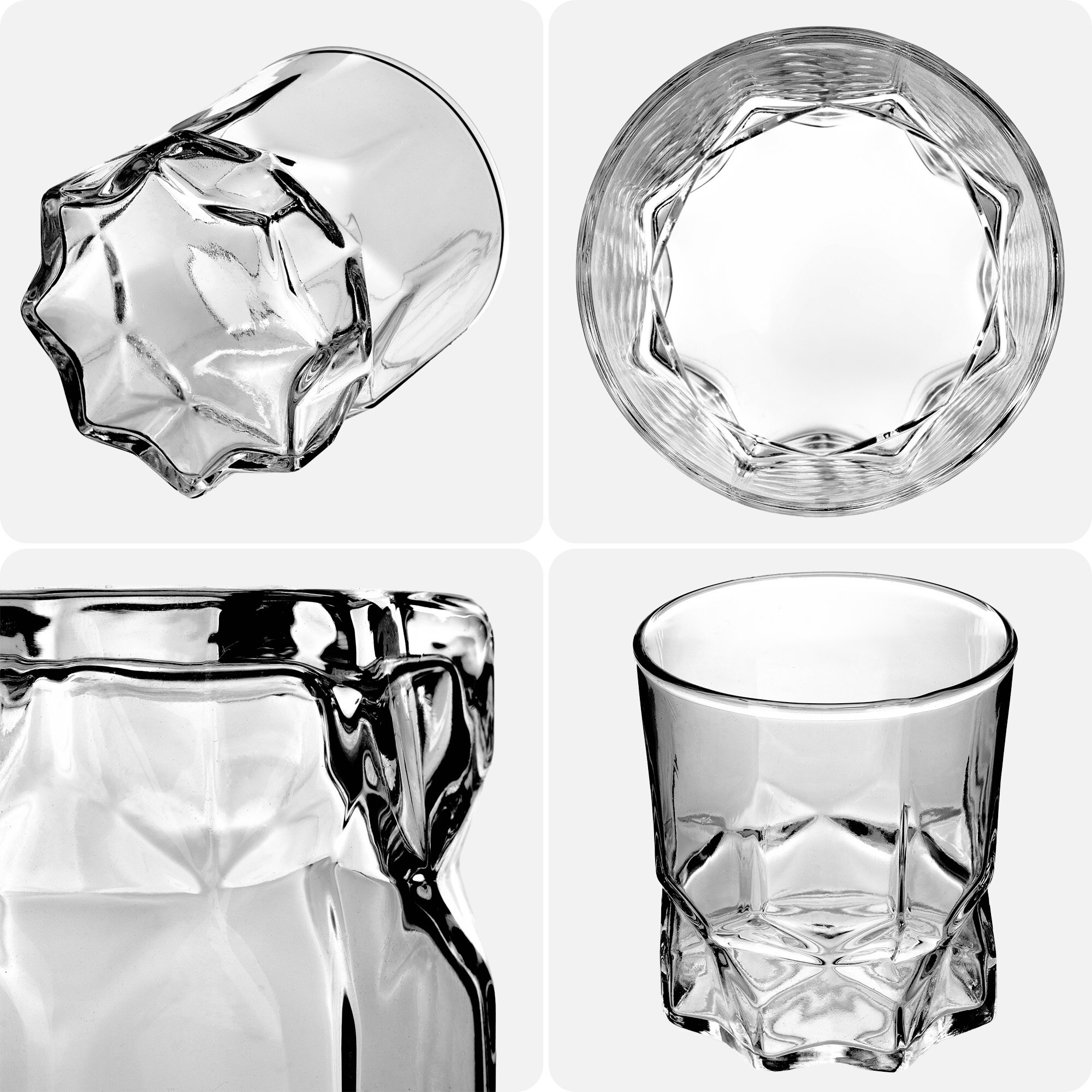Pahare pentru whisky si bauturi Kadax, set 2 bucati, 320 ml, design ...