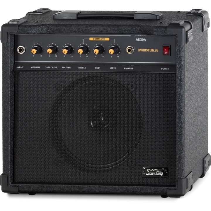 Amplificator chitara Soundking AK30, 75W, egalizator 3 benzi, difuzor 8", dimensiuni 16, 46x15, 28x9, 84cm