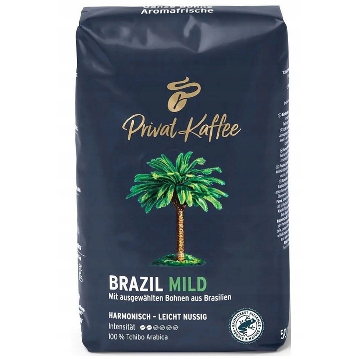 Cafea boabe Tchibo Privat Kaffee Brazil Mild 100% Arabica 500g, gust delicat, nuante fructate