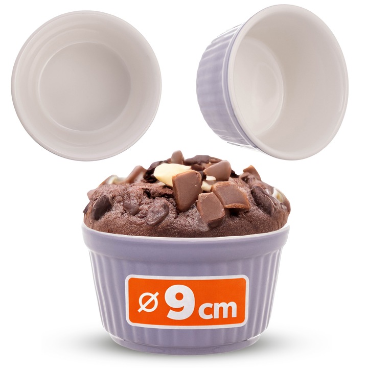 Tava ceramica de copt KADAX 9x5 cm, violet, set de 1 buc.