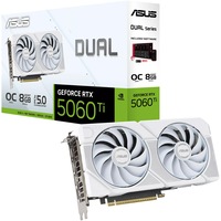 Placa video ASUS Dual GeForce RTX 5060 Ti White OC Edition, 8GB GDDR7, 128-bit