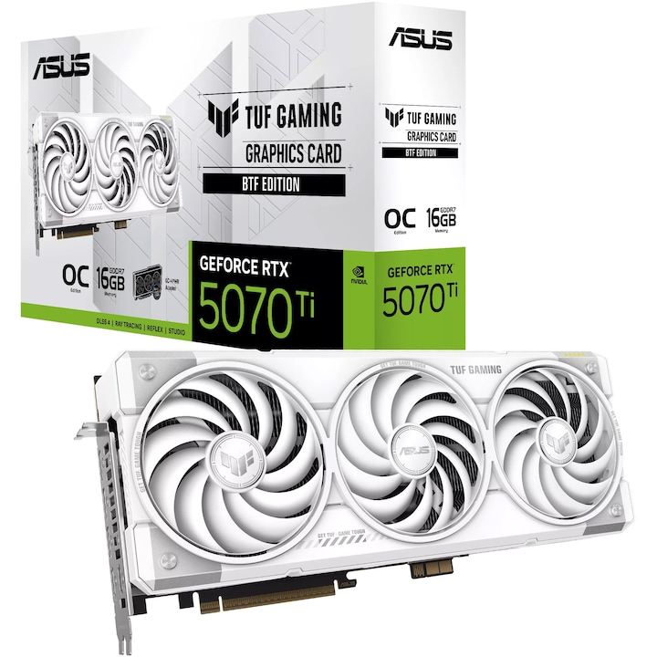 Placa video ASUS TUF Gaming GeForce RTX ™ 5070 Ti BTF White OC Edition, 16GB GDDR7 , 256-bit