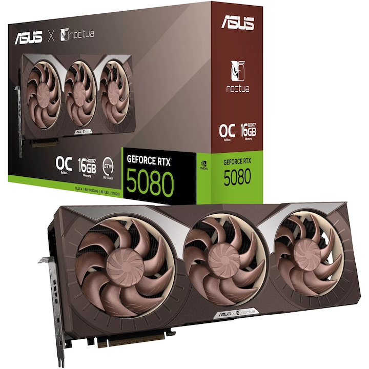 Видео карта ASUS GeForce RTX™ 5080 Noctua OC Edition, 16GB GDDR7, 256-bit