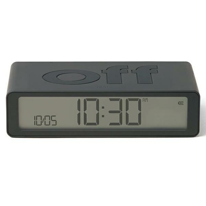 Ceas cu alarma Lexon Flip Classic, Snooze, Display Digital, 1200mAh, USB-C, Dark Gray