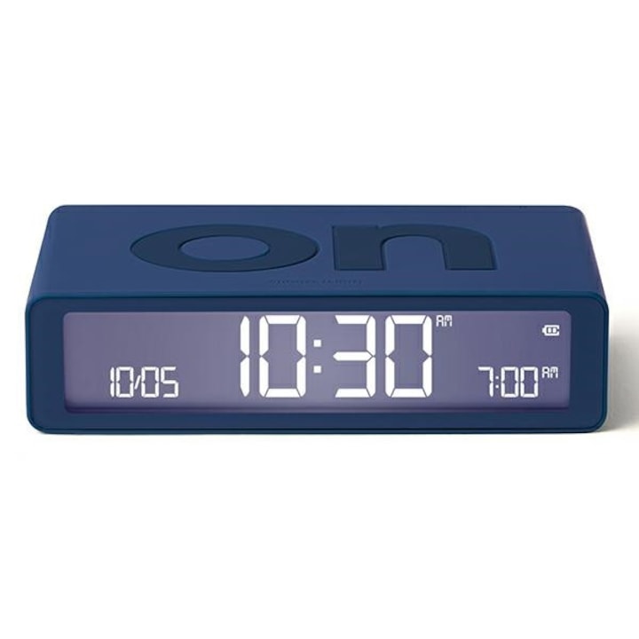 Ceas cu alarma Lexon Flip Classic, Snooze, Display Digital, 1200mAh, USB-C, Dark Blue