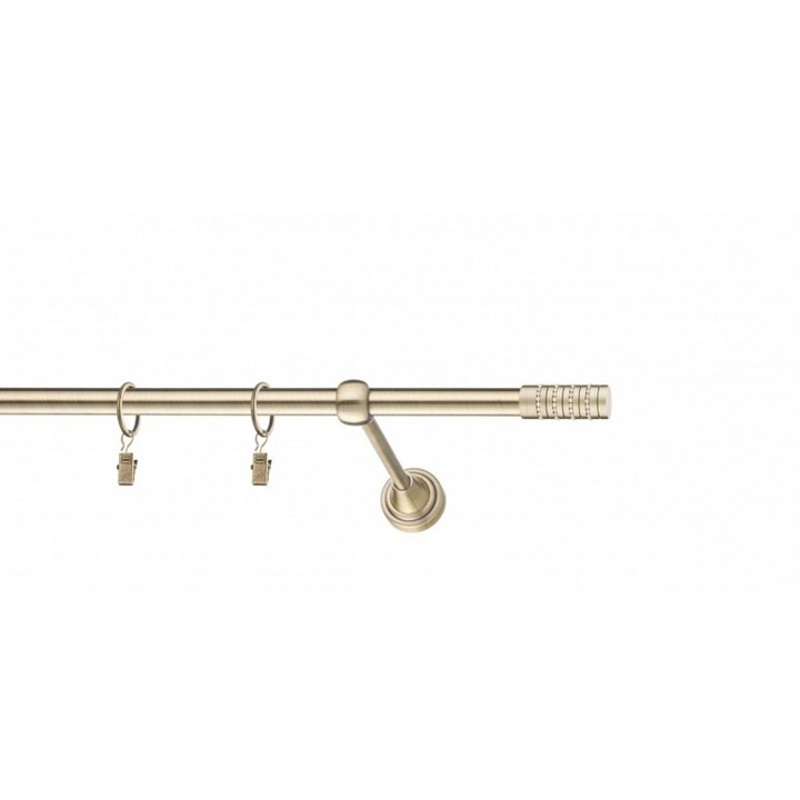 galerie metal 16 mm AMERIKA simpla, auriu-antic, 240 cm, capete LAS VEGAS