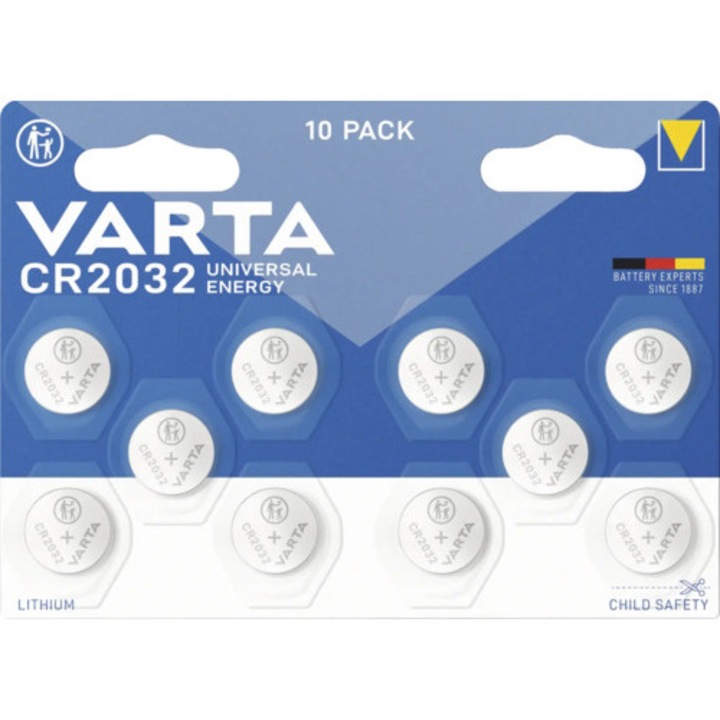 Baterie buton litiu Varta Energy CR2032 3V, pachet 10 bucati