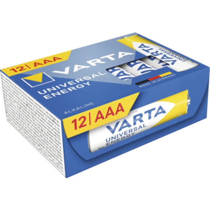 Baterii Varta Energy AAA R3 1, 5V plastic free, pachet 12 bucati