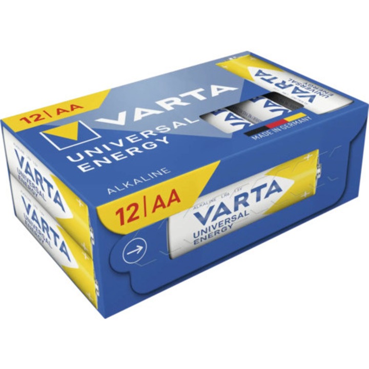 Baterii Varta Energy AA R6 1, 5V plastic free, pachet 12 bucati