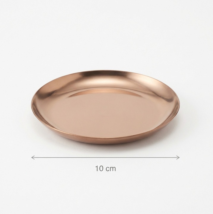 Elegáns fém tál, PEEWIT, rózsaarany, 10 cm átmérő, kulcsokhoz, apró tárgyakhoz