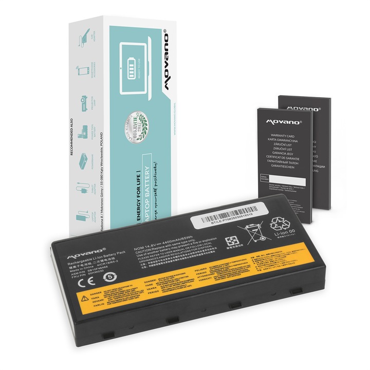 Movano 00HW030 01AV451 laptop akkumulátor, Li-Ion, 500 ciklus, kompatibilis Lenovo ThinkPad P70 P71