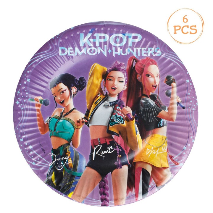 Farfurii din Carton de Petrecere K-POP Ø19, 5cm - 6 buc