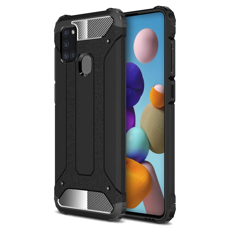 Husa Armor, G-tech Hibrid, compatibila cu Samsung Galaxy A50, carbon si policarbonat, Negru