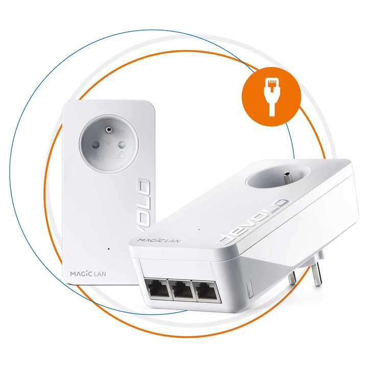 Adaptator PowerLAN Devolo Magic 1 WiFi Mini, 2400 Mbps, alb, set