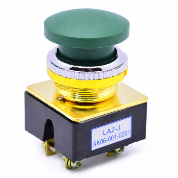 Buton fără reținere LA2-J, verde, 40x40mm, 5A