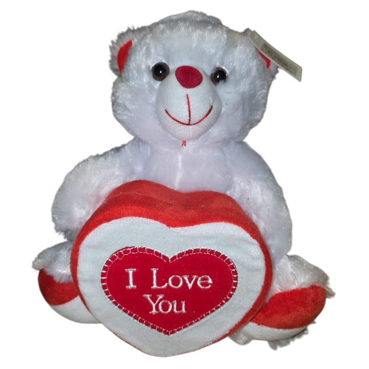 Urs de plus cu cutie cadou, 25 cm