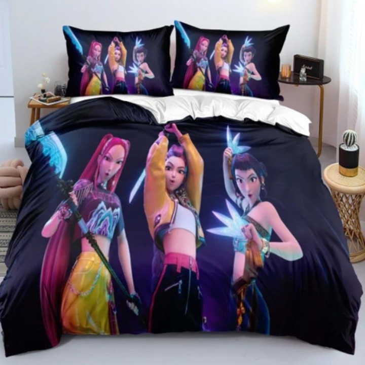 Lenjerie de pat set, model desen animat, imprimata, 150x200cm