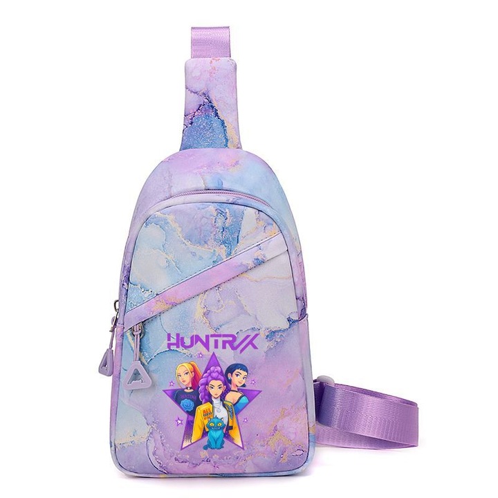 Női crossbody táska, Witcher mintával, rajzfilm nyomattal, sokszínű